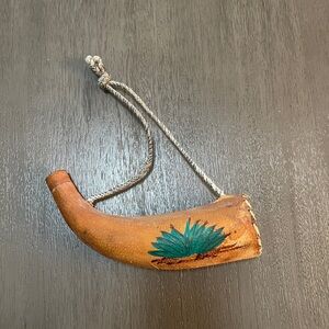 Vintage Leather Covered Plastic Bottle Hand Painted Strap Recuerdo de  Mexico